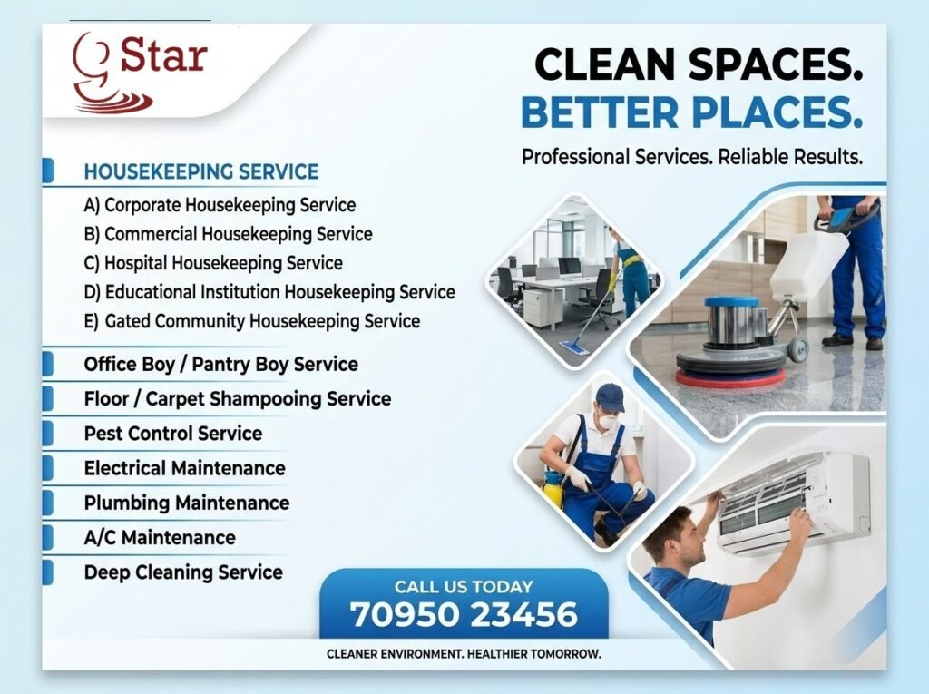 Professional housekeeping and office cleaning services in Hyderabad