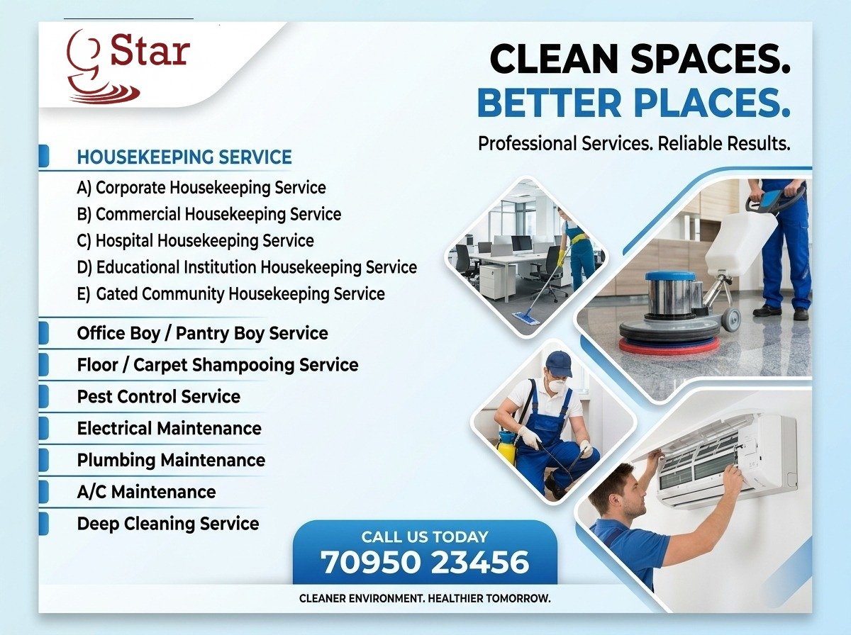 Professional housekeeping and office cleaning services in Hyderabad