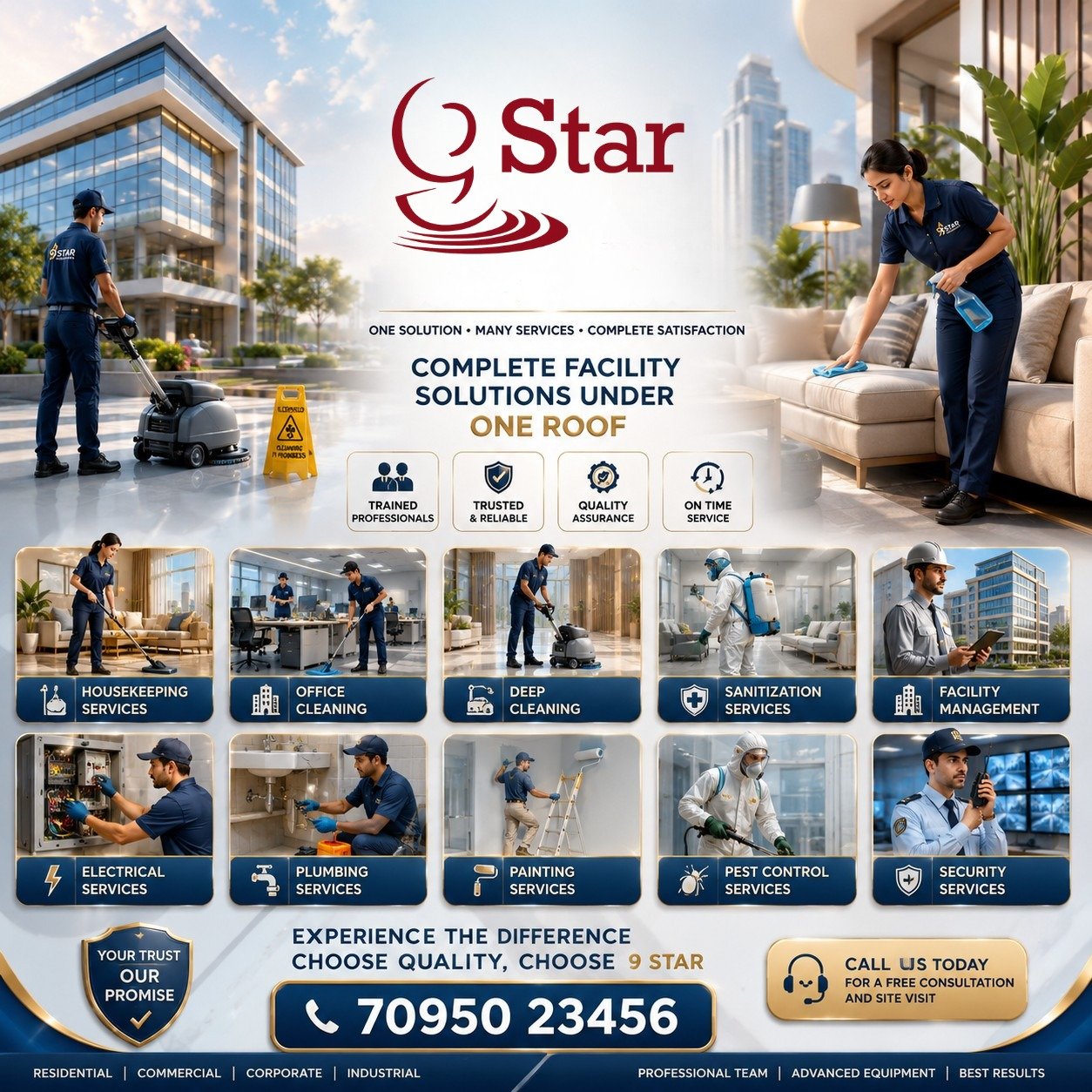 Housekeeping Services in Hyderabad for Residential Apartments | 9 Star Facility Services